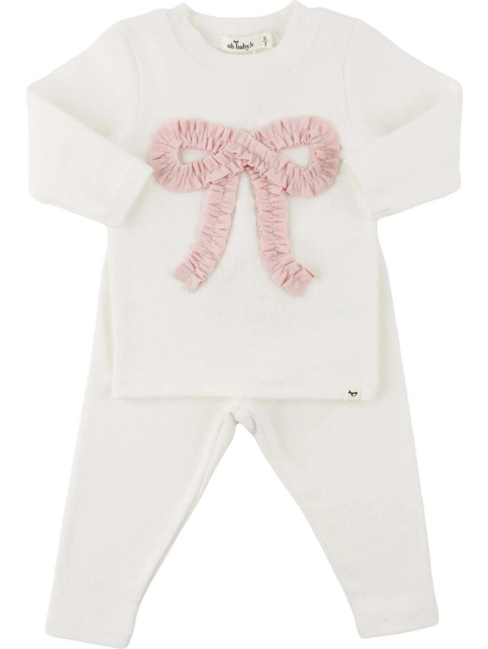 oh baby! Pink Ruffle Bow Set 3-6 Months